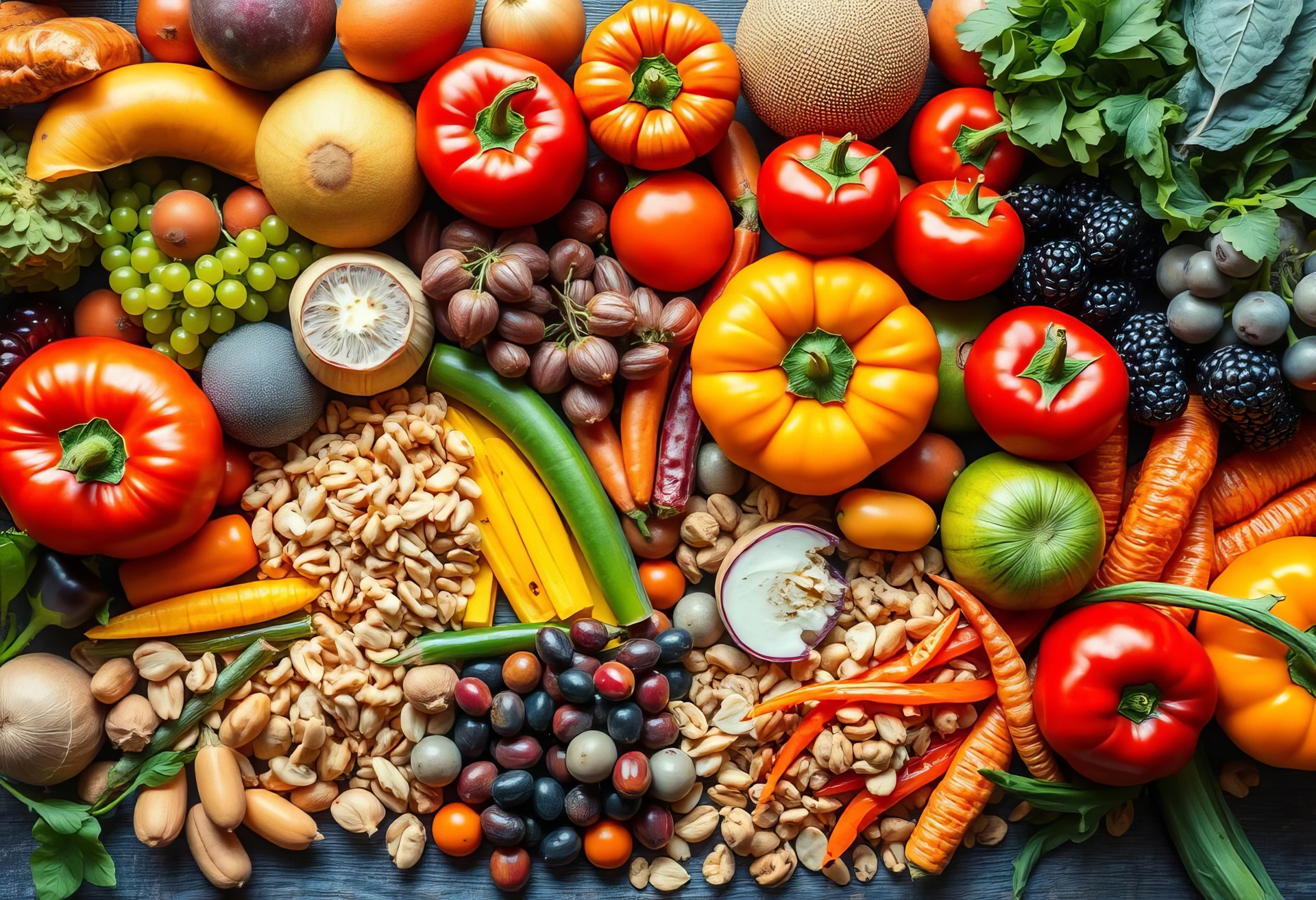 Buntes Obst und Gemüse auf Tisch | Heilerde